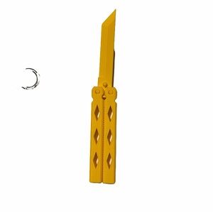 Yellow Balisong Knife Fidget Toy Plastic Dull Butterfly
Trainer Practice